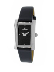 Le Chateau Women's 7021L-BLK Cardini Collection All Steel Leather Band Watch
