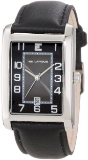 Ted Lapidus Men's 5115101 Charcoal Dial Black Leather Watch
