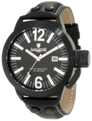 Lancaster Men's OLA0482LBK-NR-NR Black Dial Black Leather Watch