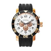  TW Steel Men's TW77 Grandeur Diver Black Rubber White Chronograph Dial Watch