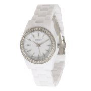  DKNY Quartz White Gem Dial White Plastic Band - Women's Watch NY8145