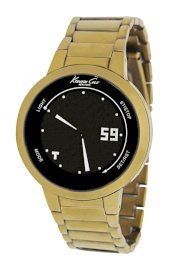 Kenneth Cole New York Men's KC9044 KC-Touch Black Screen Digi-Touch Gold Bracelet Watch