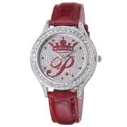 Paris Hilton Women's PH.12987JS/04B Pave Crystal Red Patent Leather Watch