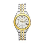 Seiko Men's SNKL36 Two Tone Stainless Steel Analog with White Dial Watch