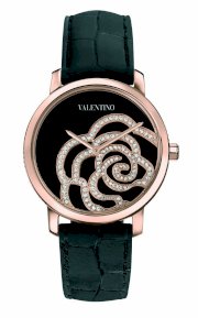 Valentino Women's V41SBQ5099SSA09 Rose Gold-Plated Diamond Black Crocodile Leather Watch