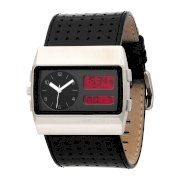  Vestal Men's MCW019 Monte Carlo Premium Red Dial Silver Case Black Leather Watch