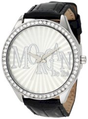Morgan Women's M1089B Over-Sized Case Black Crystallized Bezel Watch