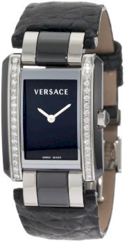 Versace Women's 70Q91D009 S009 Era Black PVD Case Diamond Bezel Watch