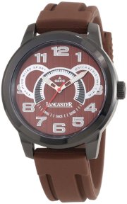 Lancaster Men's OLA0458MR-SL-MR Non Plus Ultra Brown Textured Dial Brown Silicone Watch