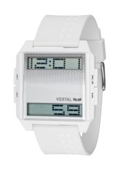  Vestal Men's DIG013 Digichord All White Ultra Thin Digital Watch