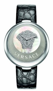 Versace Women's 87Q99SD497 S009 Perpetuelle Mother-Of-Pearl Pave` Diamonds Genuine Alligator Watch
