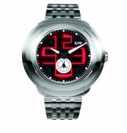 RSW Men's 9130.BS.S0.14.00 Volante Black And Red Designed Luminous Sub-Second Stainless Steel Bracelet Watch