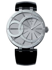 RSW Women's 6025.BS.L1.5.D0 Wonderland Round Stainless-Steel Diamond Black Patent Leather Watch