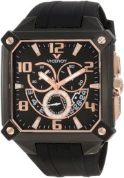 Viceroy Men's 47639-95 Black Square Chronograph Date Rose-Gold Watch