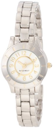  Nine West Women's NW1191SVTT Round Silver-Tone Dial Bracelet Watch