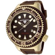 Swiss Legend Men's 21818D-YG-04 Neptune Collection Yellow Gold Ion-Plated Brown Rubber Watch