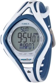 Timex Ironman Sleek 150 Lap Tap white/Blue Resin Watch T5K505