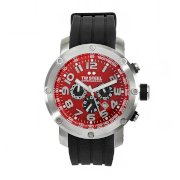  TW Steel Men's TW125 Grandeur Tech Black Rubber Red Chronograph Dial Watch