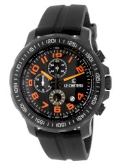 Le Chateau Men's 5501MRUB Sport Dinamica Steel Black Ion-Plated and Rubber Band Chrono Watch