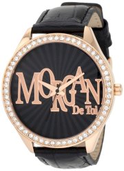 Morgan Women's M1089RG Over-Sized IPRG Case Black Crystallized Bezel Watch