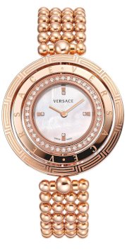 Versace Women's 80Q81SD498 S080 Eon Rose Gold Plated Reversible Bezels Mother-of-Pearl Diamond Sphere Bracelet Watch