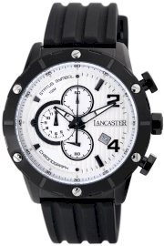 Lancaster Men's OLA0372BN Status Symbol Chronograph White Dial Silicone Watch