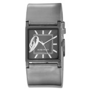  Nine West Women's NW1063BKGY Gun-Metal Bezel and Pewter Metallic Strap Watch