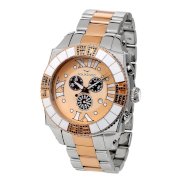  Aquaswiss 62XGB003 Swissport Diamond Men's Chronograph Watch Two Tone Rose Gold Plated Stainless Steel Case and Band
