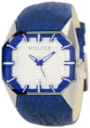 Police Men's PL-12176JS/04B Vector Octagon Dial Blue Leather Watch