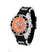  Aquaswiss Chronograph Swiss Quartz Large 50 MM Watch Orange Dial Stainless Steel Black Bezel Day Date #62XG0149