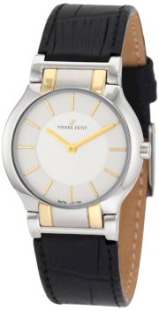 Pierre Petit Women's P-799C Serie Laval Two-Tone Stainless-Steel Case Black Leather Watch