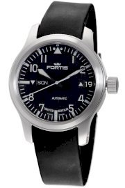 Fortis Men's 700.10.81 K F-43 Flieger Automatic Black Leather Date Watch