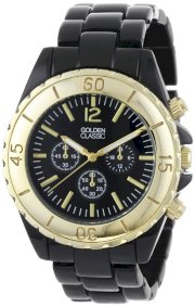 Golden Classic Women's 2287-gold/black "Nautical Notion" Classic Tachymeter Marked Bezel Watch