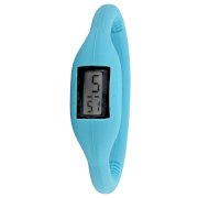 Golden Classic Women's 2174-blue "Sporty Jelly" Skinny Black Silicone Digital Watch