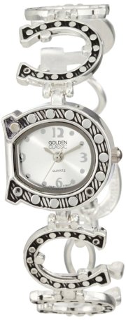 Golden Classic Women's 2149-Silv Lucky Charm Silver Horse Shoe Shaped Watch