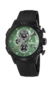  Festina Men's F16567/3 Black Polyurethane Quartz Watch with Green Dial