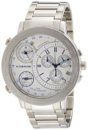 K&Bros Men's 9453-2 On The Road 3 Movements Stainless Steel Watch