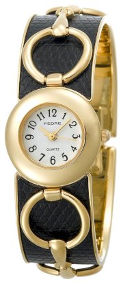 Pedre Women's 3317GX Gold-Tone with Black Horse Bit Bangle Watch