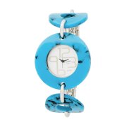 Golden Classic Women's 3161 Turq "Fashionista" Turquoise Circles Accessory Watch