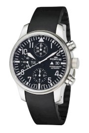 Fortis Men's 656.10.11 K B-42 Flieger Automatic Black Automatic Chronograph Date Watch