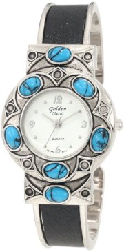 Golden Classic Women's 2248-silver Characteristically Coiled Silver Metal Textured Coiled Bangle Watch
