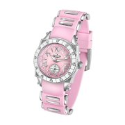  Aquaswiss 62LD007 Swissport Ladies Heart Watch with Diamonds Pink Rubber Strap