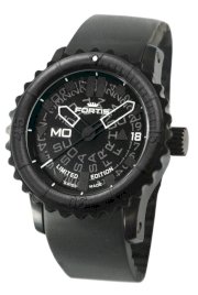 Fortis Men's 675.18.81 K B-42 Big Automatic Black PVD Rotating Bezel Rubber Watch