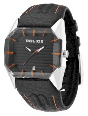 Police Men's PL-12176JS/02C Vector Black Octagon Dial Leather Watch