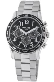 Police Men's PL-12745JS/02M Fast Lane-X Black Dial Stainless Steel Band Watch