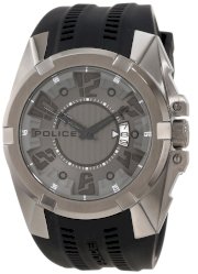 Police Men's PL-13022JSU/61A Radical Grey IP Black Rubber Date Watch
