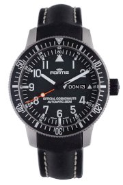 Fortis Men's 658.27.11 L.01 B-42 Official Cosmonaut Titanium Black Automatic Leather Date Watch