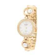 Golden Classic Women's 4113 Gold "Sassy Glow" Gold Circle Rhinestone Bracelet Watch