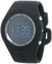 Juicy Couture Women's 1900884 Sport Couture Digital Black Jelly Strap Watch