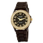 Golden Classic Women's 2219 goldbrown "Savvy Jelly" Rhinestone Silicone Watch